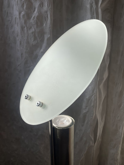 Adjustable Frosted Glass Disc Table Lamp, France 1990s