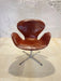 Swan Chair by Arne Jacobsen in Original Cognac Leather, Adjustable Height, Fritz Hansen