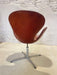 Swan Chair by Arne Jacobsen in Original Cognac Leather, Adjustable Height, Fritz Hansen