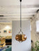Brass and Smoked Glass Pendant Lamp by Temde Germany 1970s