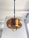 Brass and Smoked Glass Pendant Lamp by Temde Germany 1970s