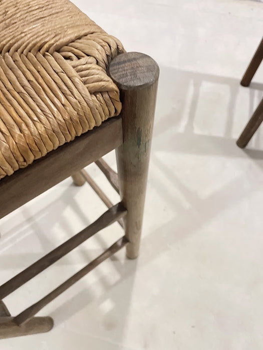 Pair of Rustic Ladder-Back Bar Stools Mediterranean Origin, Mid-20th Century