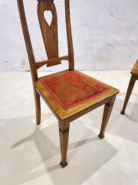  Swedish Art Nouveau Chairs in Oak, circa 1910