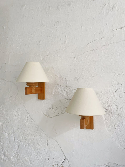 Scandinavian Modern Pine Wood Wall Sconce