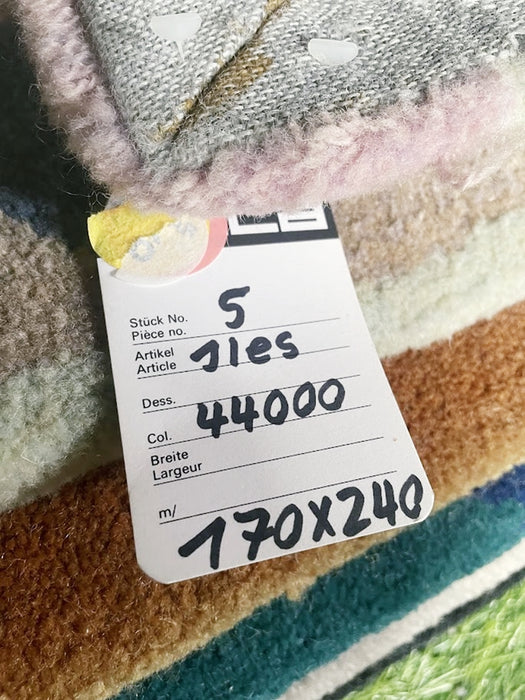 Tisca  Hand-Tufted Wool Rug, Signed “ILES”, France, 1990s