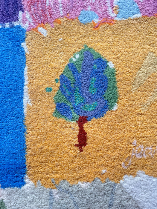 Tisca “Fait Main” Hand-Tufted Wool Rug, France, 1990s