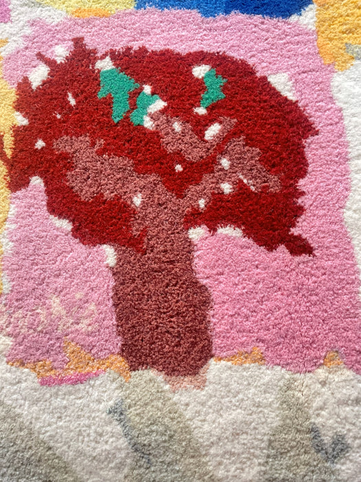 Tisca “Fait Main” Hand-Tufted Wool Rug, France, 1990s