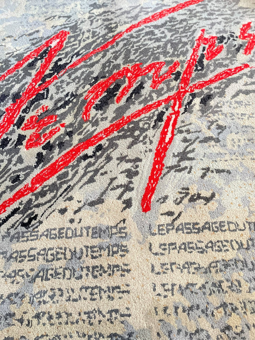 Bernard Quentin Le Passage du Temps Hand Tufted Wool Art Tapestry France 1998