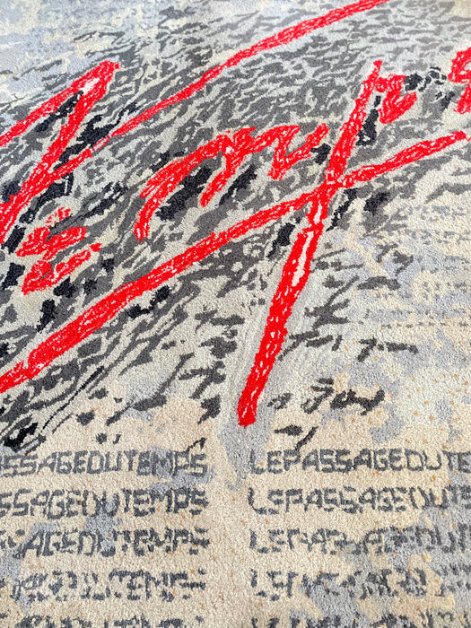 Bernard Quentin Le Passage du Temps Hand Tufted Wool Art Tapestry France 1998