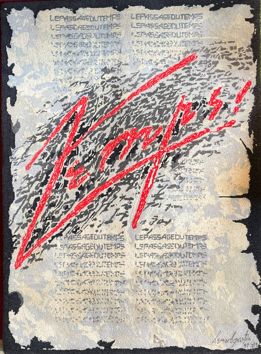 Bernard Quentin Le Passage du Temps Hand Tufted Wool Art Tapestry France 1998