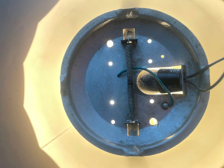 Mid-Century Czechoslovak Pressed Milk Glass Ceiling Light  1970s