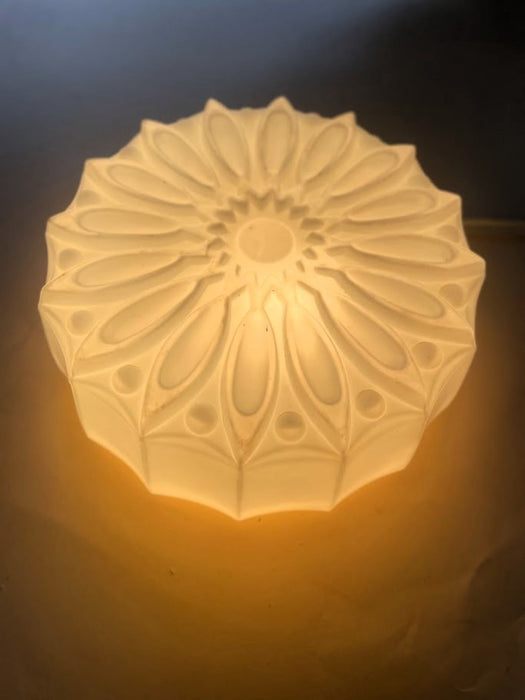 Mid-Century Czechoslovak Pressed Milk Glass Ceiling Light 1950s - 1970s