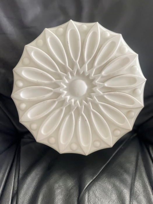 Mid-Century Czechoslovak Pressed Milk Glass Ceiling Light 1950s - 1970s