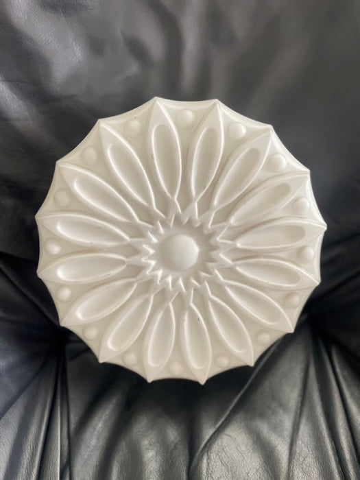 Mid-Century Czechoslovak Pressed Milk Glass Ceiling Light 1950s - 1970s