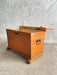 Swiss solid pine chest / holder with wrought iron fittings, Mid-20th Century