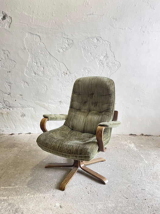 Vintage Scandinavian Design Göte Möbler Swivel Lounge Chair – Sweden, 1970s