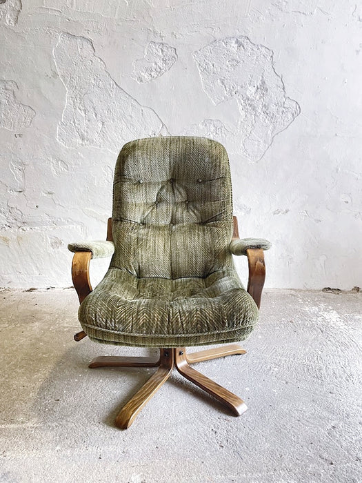 Vintage Scandinavian Design Göte Möbler Swivel Lounge Chair – Sweden, 1970s
