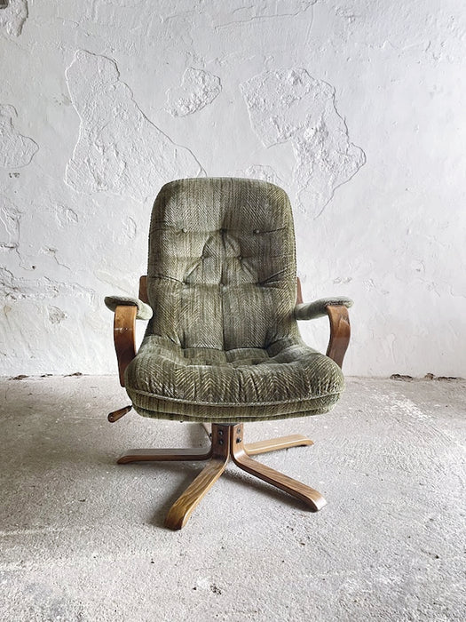Vintage Scandinavian Design Göte Möbler Swivel Lounge Chair – Sweden, 1970s