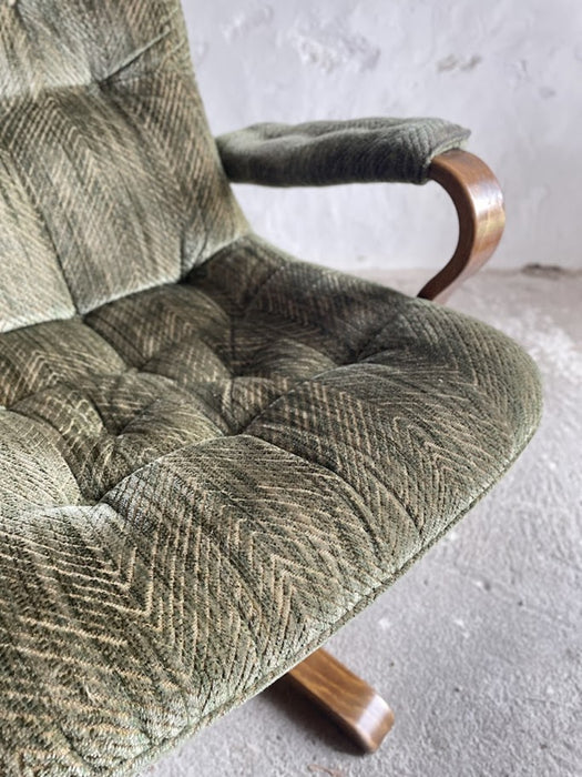 Vintage Scandinavian Design Göte Möbler Swivel Lounge Chair – Sweden, 1970s