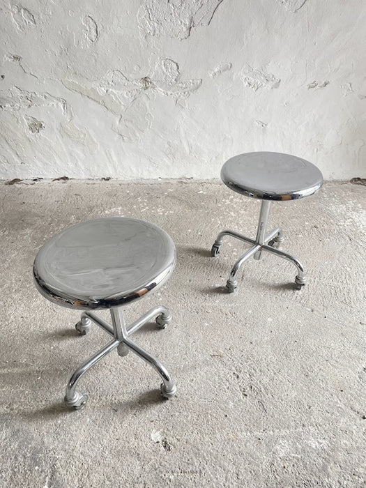 Rollen Zürich Authentic Swiss Bauhaus Industrial Chrome Swivel Stool circa 1950s