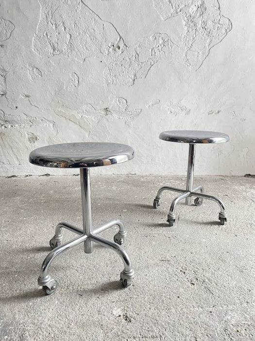 Rollen Zürich Authentic Swiss Bauhaus Industrial Chrome Swivel Stool circa 1950s