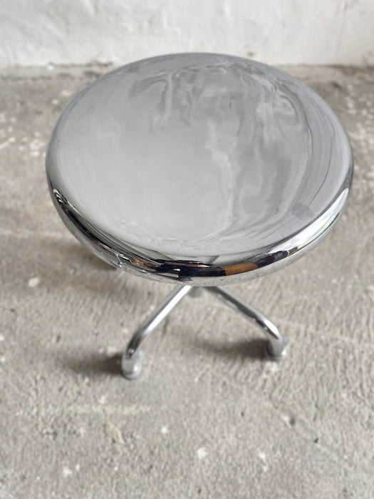 Rollen Zürich Authentic Swiss Bauhaus Industrial Chrome Swivel Stool circa 1950s