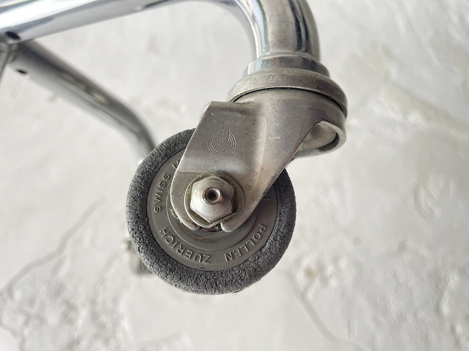 Rollen Zürich Authentic Swiss Bauhaus Industrial Chrome Swivel Stool circa 1950s