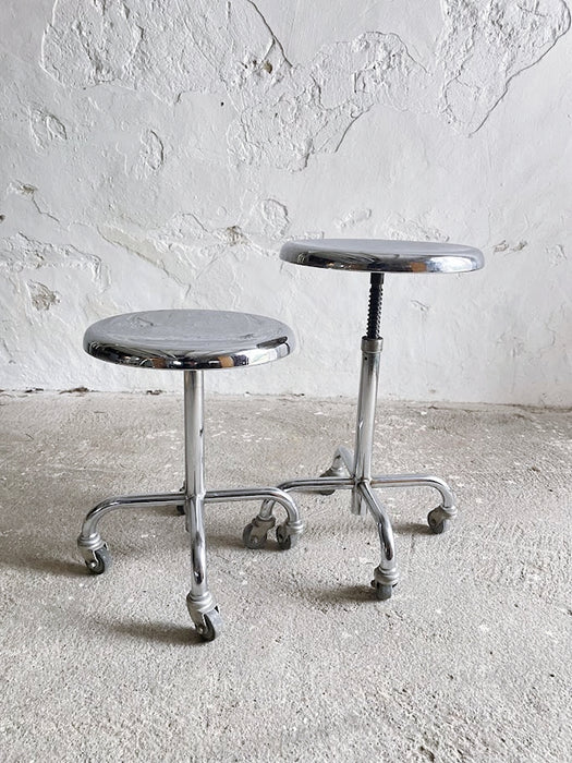 Rollen Zürich Authentic Swiss Bauhaus Industrial Chrome Swivel Stool circa 1950s
