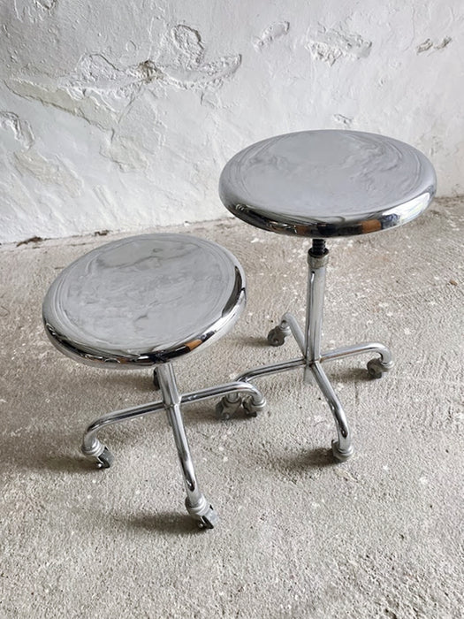 Rollen Zürich Authentic Swiss Bauhaus Industrial Chrome Swivel Stool circa 1950s