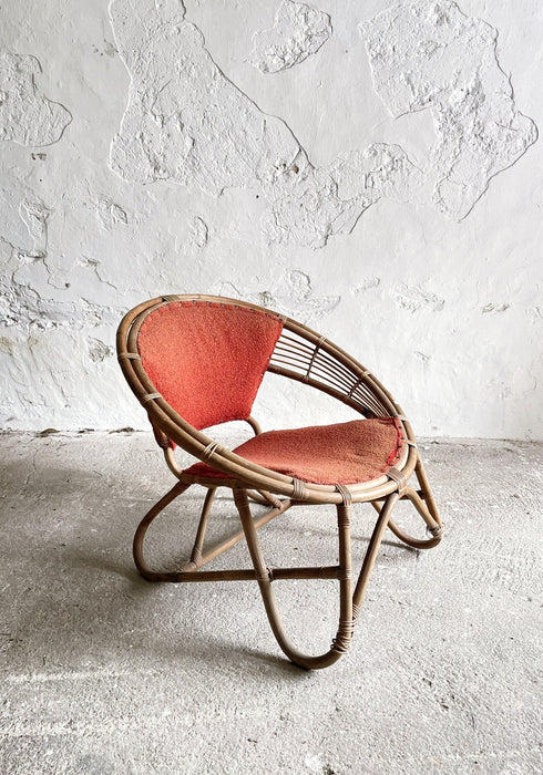 Rare Pair of Japanese Imaeda Rattan Lounge Chairs 1960s