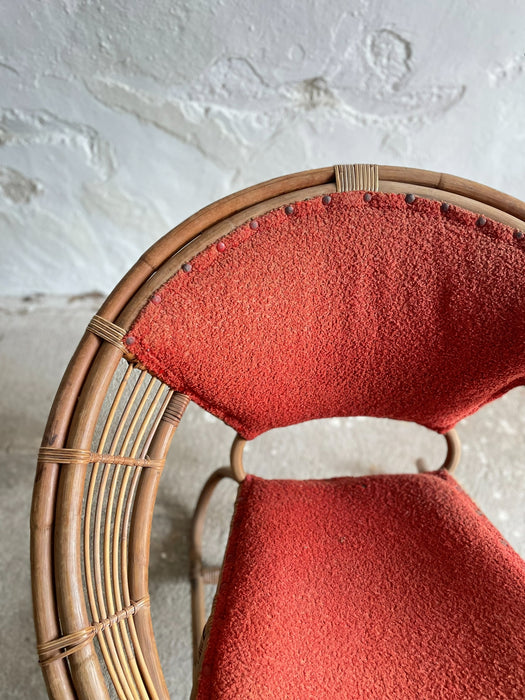 Rare Pair of Japanese Imaeda Rattan Lounge Chairs 1960s