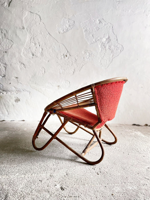 Rare Pair of Japanese Imaeda Rattan Lounge Chairs 1960s