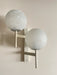 1960s Swiss Mid-Century Double Globe Wall Sconce – Crackle Opaline Glass Pair