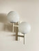 1960s Swiss Mid-Century Double Globe Wall Sconce – Crackle Opaline Glass Pair