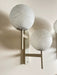 1960s Swiss Mid-Century Double Globe Wall Sconce – Crackle Opaline Glass Pair