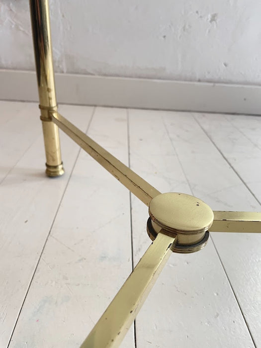 French Brass and Glass Round Cocktail Table in the Style of Maison Baguès