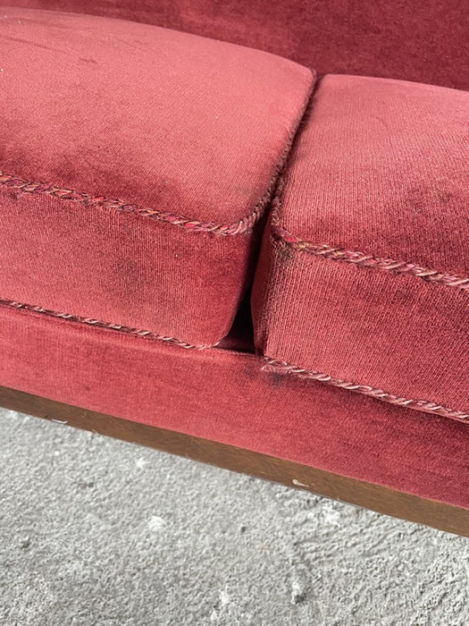 Mid-Century Modern Three-Seater Velvet Sofa Swedish 1950s–1960s