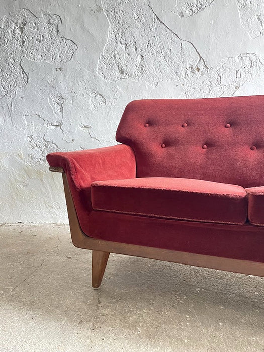 Mid-Century Modern Three-Seater Velvet Sofa, Swedish 1950s–1960s