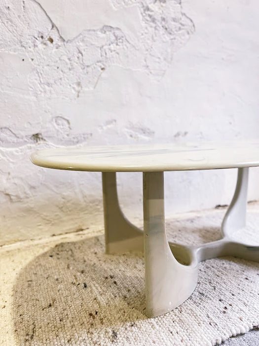 Vintage Marmorino Coffee Table With Sculptural Base, Danish Modern Style 1991