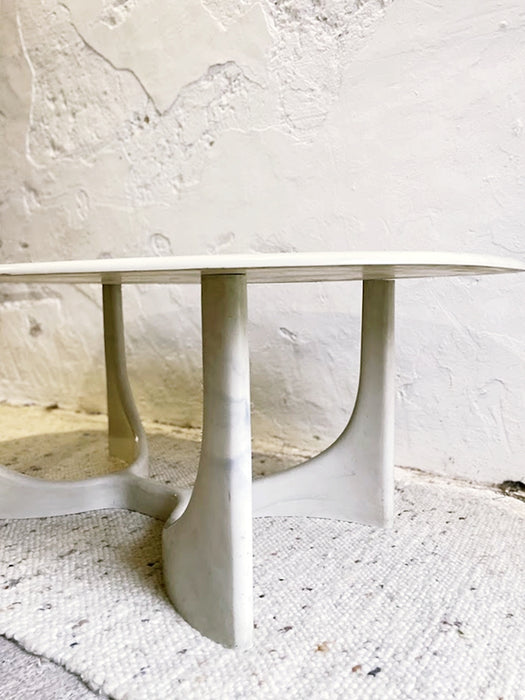 Vintage Marmorino Coffee Table With Sculptural Base, Danish Modern Style 1991