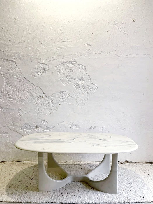 Vintage Marmorino Coffee Table With Sculptural Base, Danish Modern Style 1991