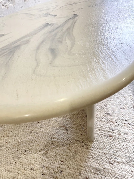 Vintage Marmorino Coffee Table With Sculptural Base, Danish Modern Style 1991