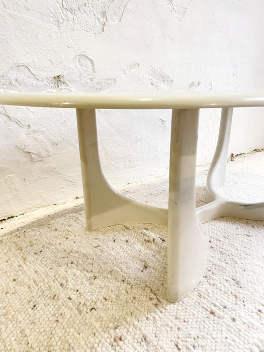 Vintage Marmorino Coffee Table With Sculptural Base, Danish Modern Style 1991