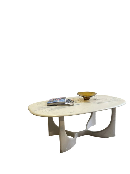 Vintage Marmorino Coffee Table With Sculptural Base, Danish Modern Style 1991