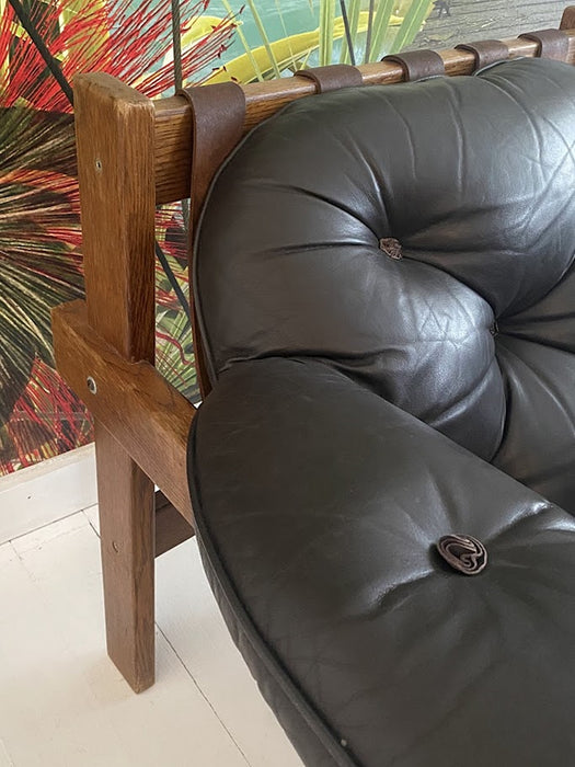 Mid Century Percival Lafer MP 41 Style Leather Armchair