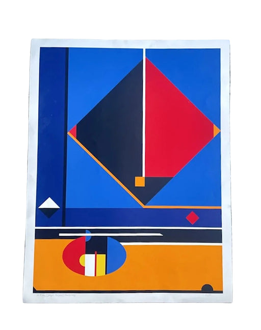 Modern Geometric Silkscreen Print by József Kádár, 1997 (Edition 12/25)