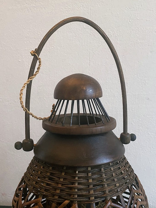 Vintage Rattan Table Lamp Circa 1980s