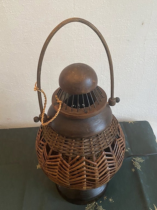 Vintage Rattan Table Lamp Circa 1980s