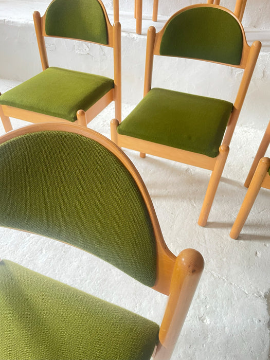 1970s German Beech Wood Dining Chairs