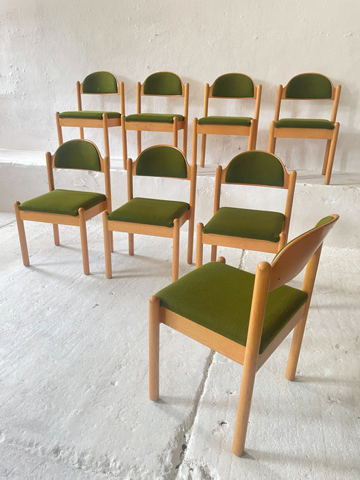 1970s German Beech Wood Dining Chairs